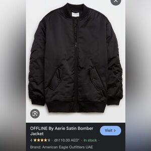 OFFLINE by Aerie Satin Bomber Jacket